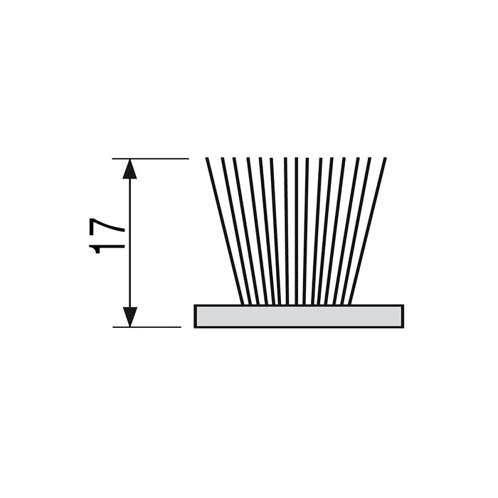 Emuca Guarnizione a spazzola antipolvere autoadesiva , altezza 17mm, rotoli di 10 m, Grigio, 10 m