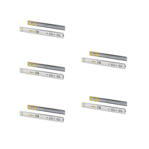 Emuca Kit guide per cassetti, a sfera, 45 x 350 mm, estrazione totale, sistema push, chiusura soft, Zincato, 5 u.