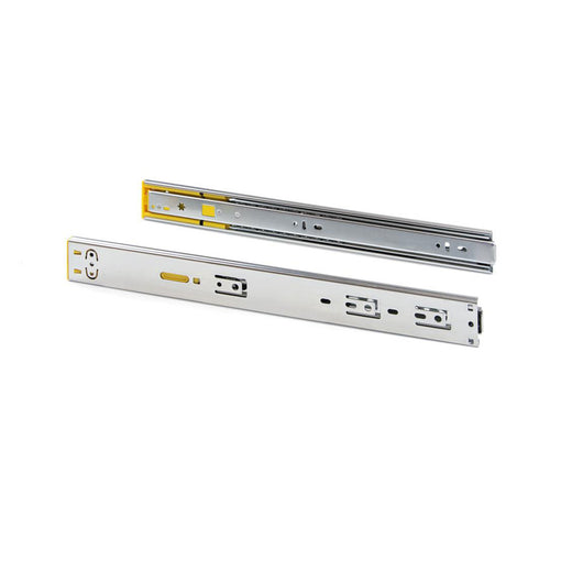 Emuca Kit guide per cassetti, a sfera, 45 x 600 mm, estrazione totale, sistema push, chiusura soft, Zincato, 5 u.