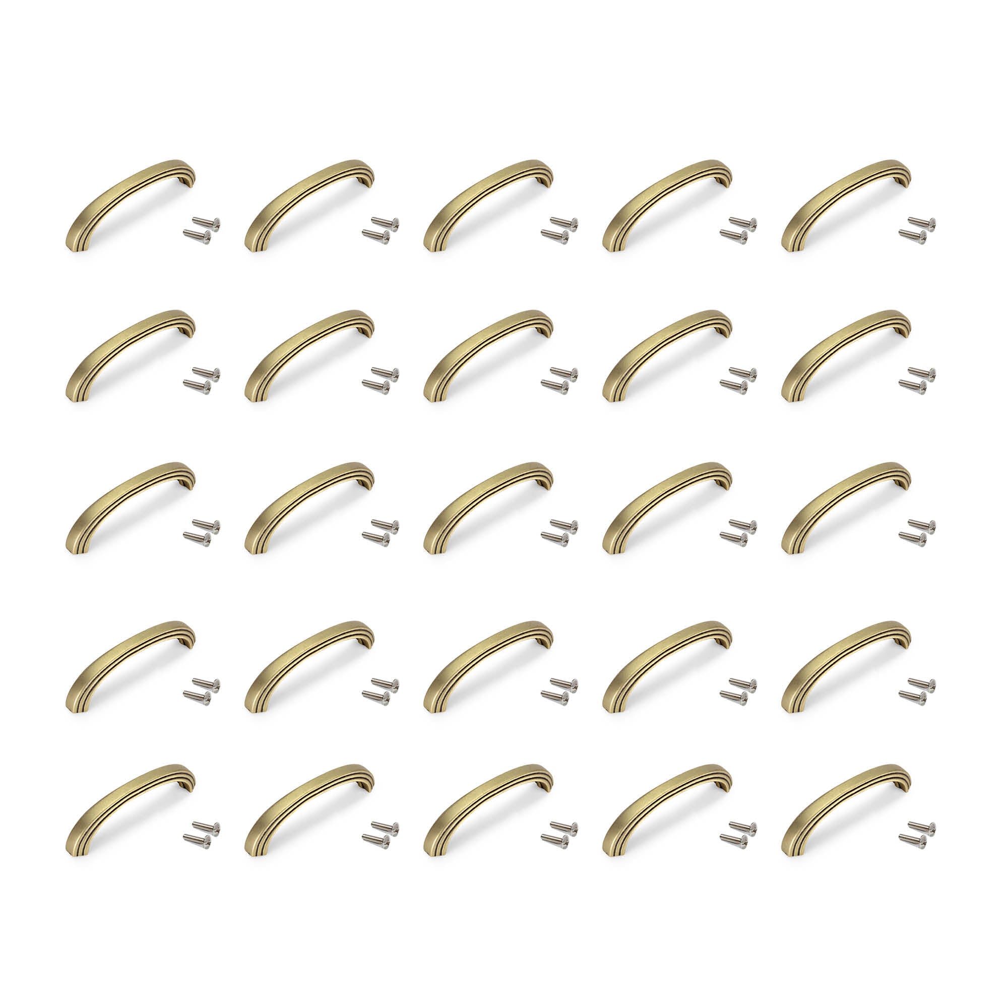 Emuca Maniglia per mobile Mombasa, L 144 mm, interasse 128 mm, Oro antico, Zama, 1 lotto di 25 unitÃ 