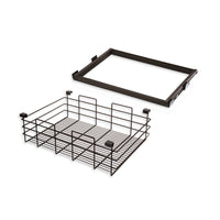 Emuca Kit Cesto in filo metallico con guide, regolabile, modulo di 600 mm, Acciaio e alluminio, Color moka, 1 u.