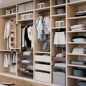 Emuca Kit Cesto in filo metallico con guide, regolabile, modulo di 800 mm, Acciaio e alluminio, Color moka, 1 u.