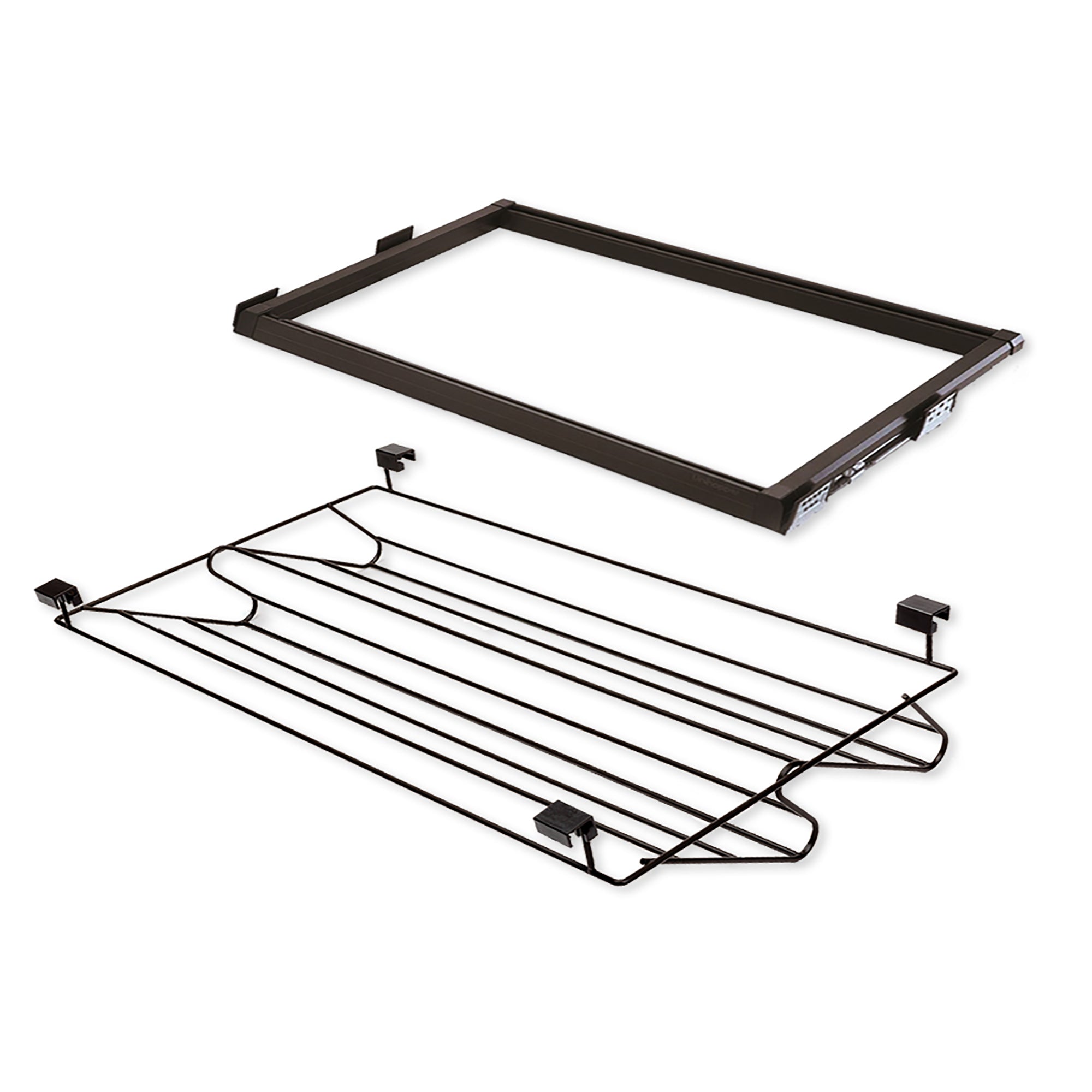 Emuca Kit porta scarpe metallico con guide, regolabile, modulo di 900 mm, Acciaio e Alluminio, Color moka, 1 u.