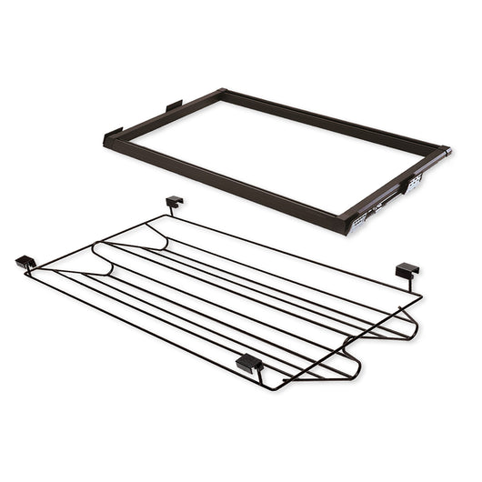 Emuca Kit porta scarpe metallico con guide, regolabile, modulo di 900 mm, Acciaio e Alluminio, Color moka, 1 u.