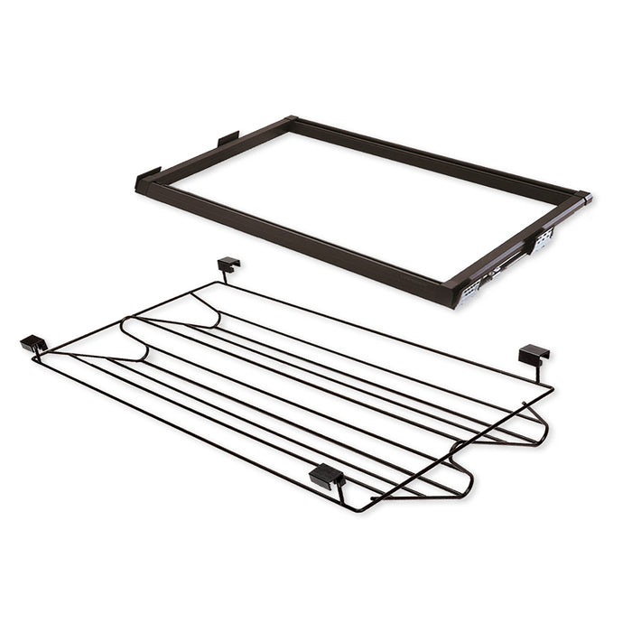 Emuca Kit porta scarpe metallico con guide, regolabile, modulo di 900 mm, Acciaio e Alluminio, Color moka, 1 u.