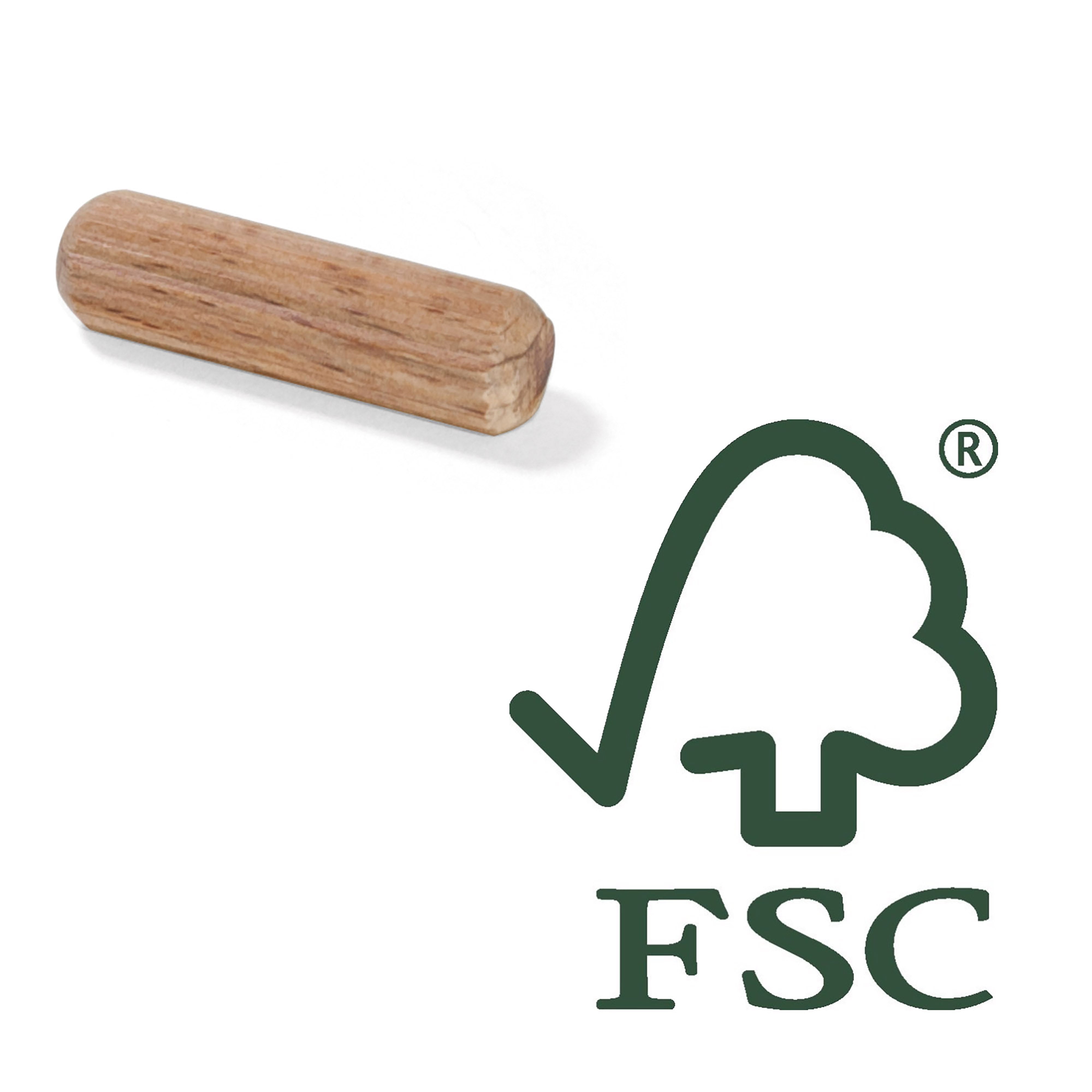 Emuca Sistema di unione a pressione Spine in legno, Ã˜ 8 x 40 mm, Legno faggio, Legno, 1000 un