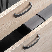 Emuca Maniglia per mobile Kyoto, L 142 mm, interasse 128 mm, Titanio, Zama, 1 lotto di 20 unitÃ 