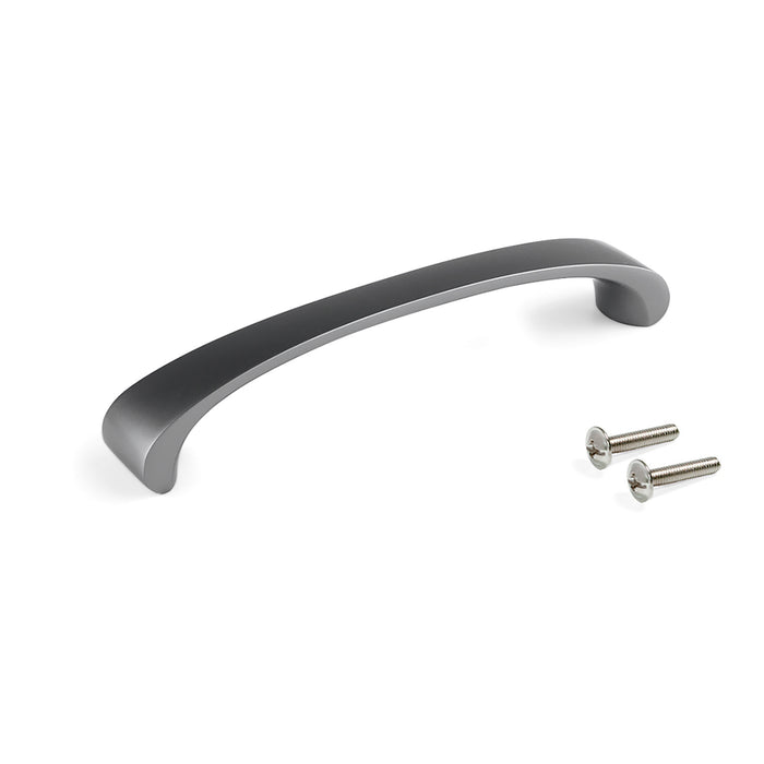 Emuca Maniglia per mobile Kyoto, L 142 mm, interasse 128 mm, Titanio, Zama, 1 lotto di 20 unitÃ 