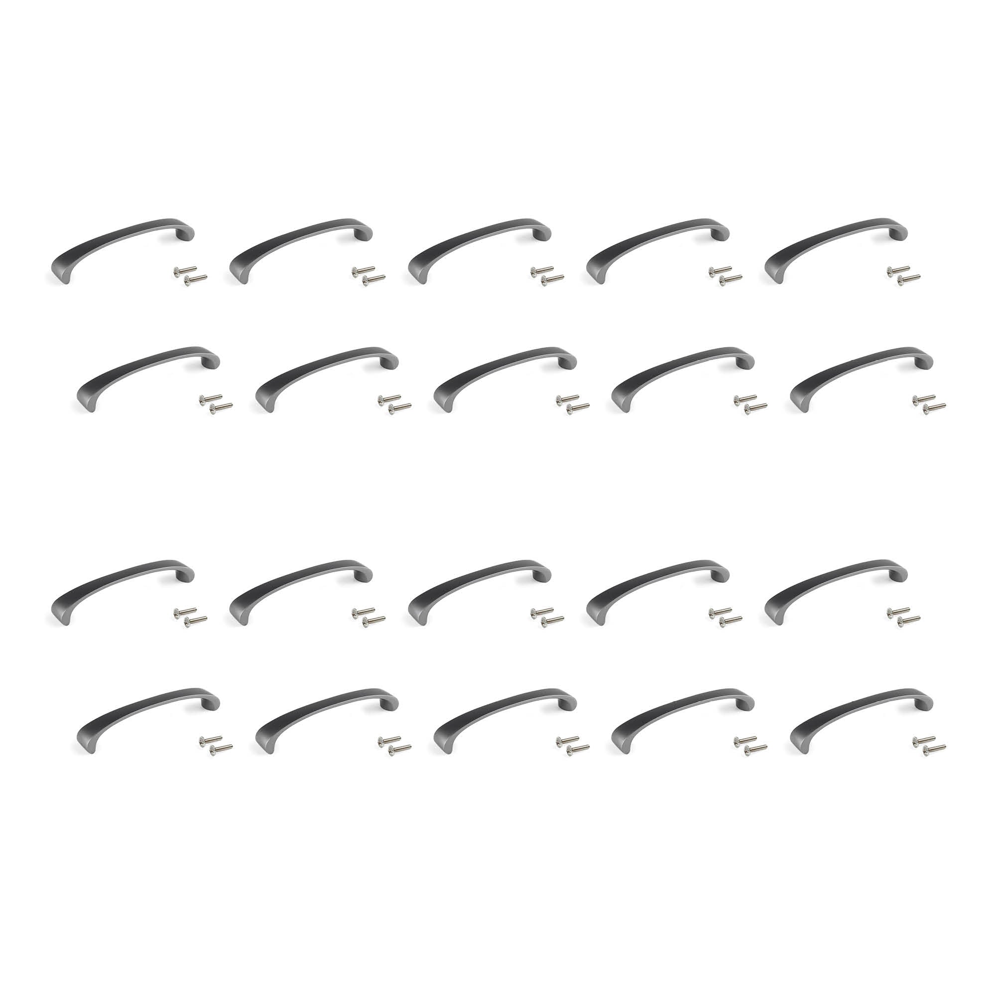 Emuca Maniglia per mobile Kyoto, L 142 mm, interasse 128 mm, Titanio, Zama, 1 lotto di 20 unitÃ 