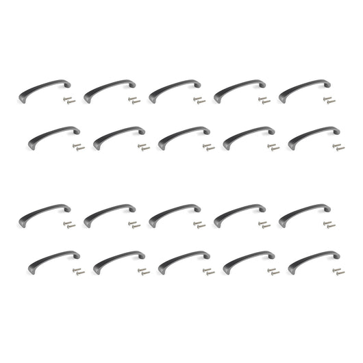 Emuca Maniglia per mobile Kyoto, L 142 mm, interasse 128 mm, Titanio, Zama, 1 lotto di 20 unitÃ 