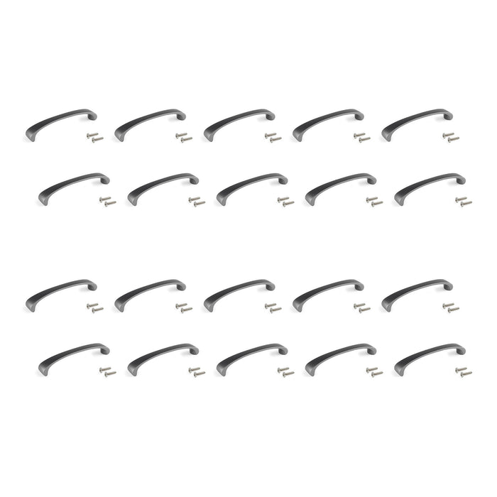 Emuca Maniglia per mobile Kyoto, L 142 mm, interasse 128 mm, Titanio, Zama, 1 lotto di 20 unitÃ 