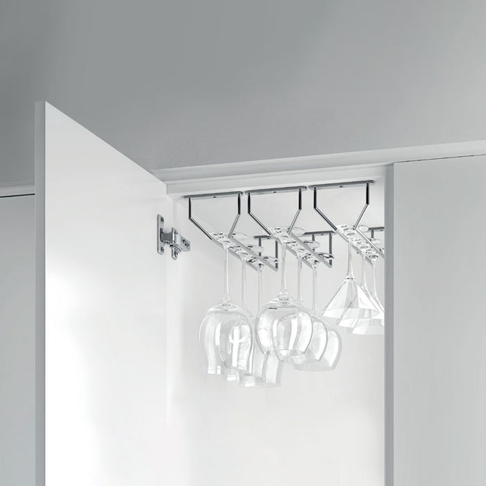 Emuca Portabicchieri Supra per mobile., Cromato brillo, Acciaio, 1 u.