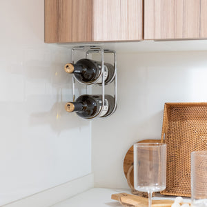 Emuca Portabottiglie con 2 spazi per mobili., Cromato brillo, Acciaio, 1 u.