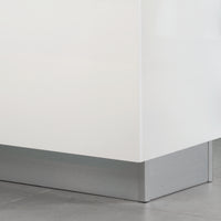 Emuca Kit battiscopa da cucina Plasline con accessori per unione, Altezza 100 mm, 2,35 m, Anodizzato satinato, Tecnoplastica, 1 u.