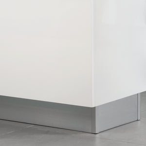 Emuca Kit battiscopa da cucina Plasline con accessori per unione, Altezza 100 mm, 2,35 m, Anodizzato satinato, Tecnoplastica, 1 u.