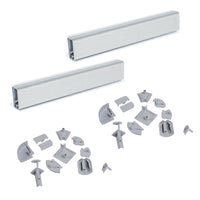 Alzatina rettangolare per cucina Miniline con accessori per installazione.