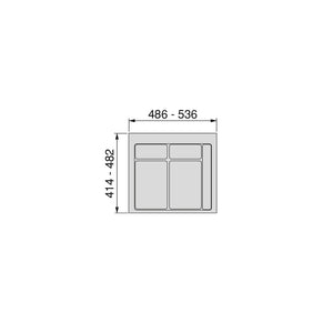 Emuca Base Recycle per contenitori per cassetti da cucina, 2 cavitÃ , Plastica grigio antracite, Tecnoplastica, 1 u.