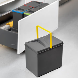 Emuca Contenitori per cassetti da cucina Recycle, Altezza 216, 2x12, Plastica grigio antracite, Tecnoplastica, 1 u.