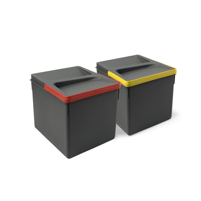 Emuca Contenitori per cassetti da cucina Recycle, Altezza 216, 2x12, Plastica grigio antracite, Tecnoplastica, 1 u.