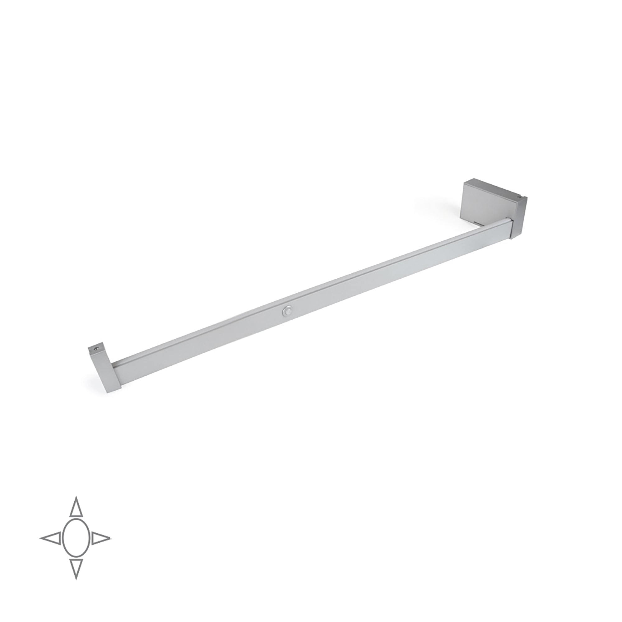 Emuca Barra appendiabili per armadi Castor con luce LED, batteria rimovibile e sensore di movimento, 558, Anodizzato opaco, 1 u.