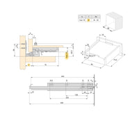 Emuca Guide Silver ad estrazione totale con chiusura soft e aggancio, 440, Zincato bianco, Acciaio, 10 u