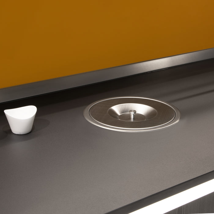 Emuca Pattumiera da incasso Recycle per piano cucina, 7 litri, Acciaio inossidabile, 1 u.