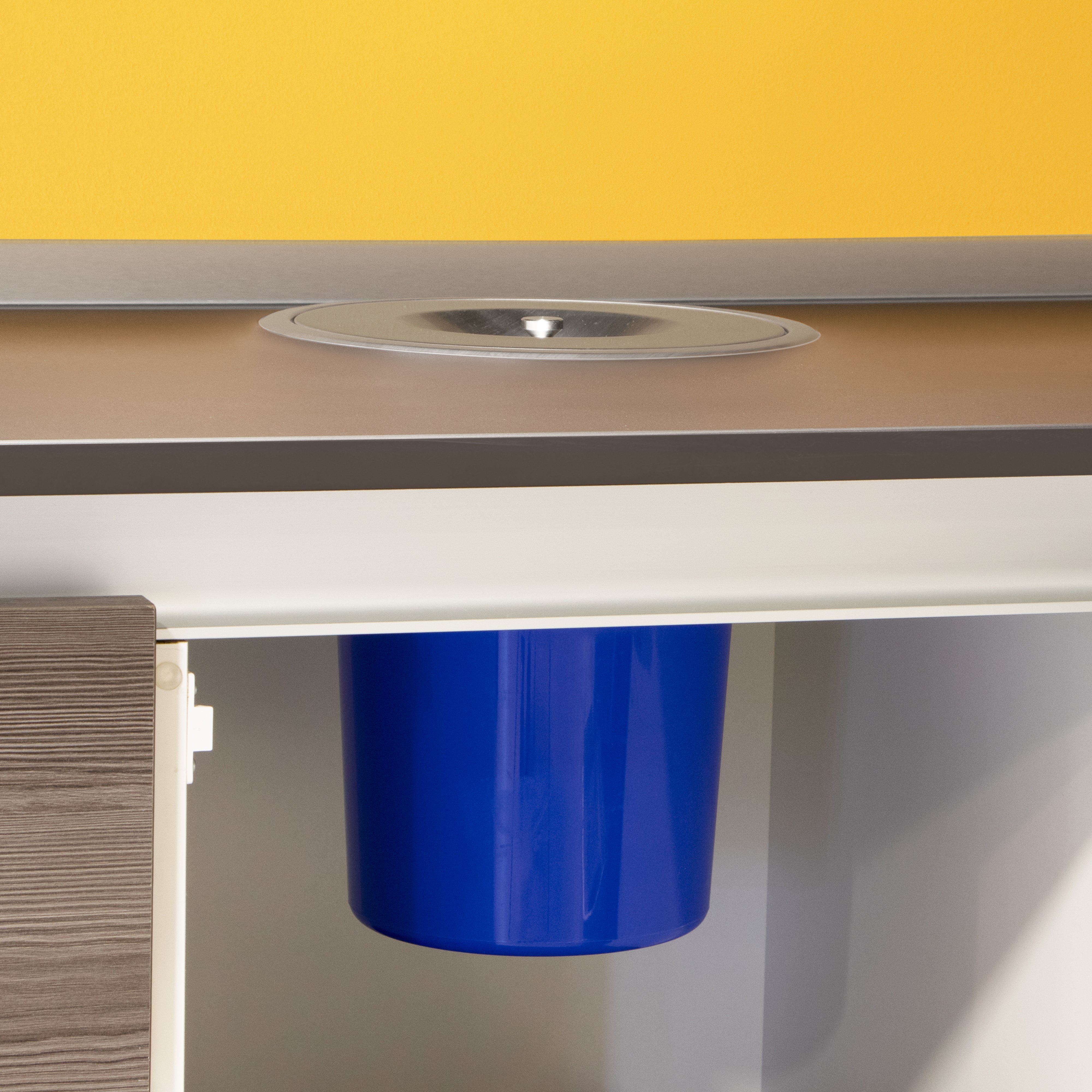 Emuca Pattumiera da incasso Recycle per piano cucina, 7 litri, Acciaio inossidabile, 1 u.