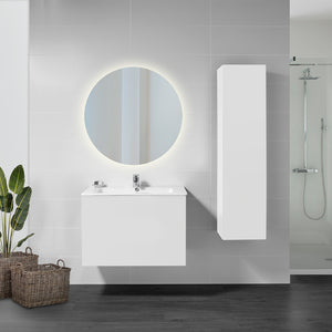 Emuca Specchio da bagno Cassiopea con illuminazione LED decorativa, diametro 60 cm, 20 W + 12 W, Alluminio e Vetro, 1 u.