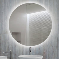Emuca Specchio da bagno Cassiopea con illuminazione LED decorativa, diametro 60 cm, 20 W + 12 W, Alluminio e Vetro, 1 u.