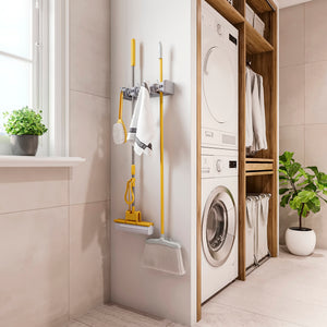 Emuca Appendi scope e spazzoloni, Plastica grigia, Tecnoplastica, 1 u.