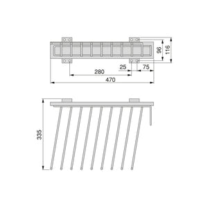 Emuca Porta pantaloni Self montaggio laterale per armadio, Mano destra, Cromato brillo, 1 u.