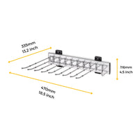 Emuca Porta pantaloni Self montaggio laterale per armadio, Mano destra, Cromato brillo, 1 u.