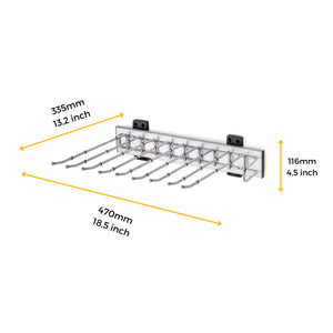 Emuca Porta pantaloni Self montaggio laterale per armadio, Mano destra, Cromato brillo, 1 u.