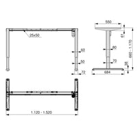 Emuca Tavolo motorizzato regolabile in altezza, Verniciato bianco, Acciaio, 1 u.