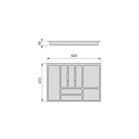 Emuca Portaposate Optima Vertex/Concept 500mm (Spalle 16mm), 700, Plastica grigio antracite, Tecnoplastica, 1 u.