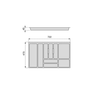 Emuca Portaposate Optima Vertex/Concept 500mm (Spalle 16mm), 800, Plastica grigio antracite, Tecnoplastica, 1 u.