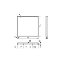 Emuca Set gambe da tavolo Square rettangolari, 800, Verniciato bianco, Acciaio, 2 un