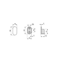 Emuca Kit tubo per armadio 30x15 mm acciaio, 1,15 m, Cromato brillo, Acciaio e Zama, 1 u.