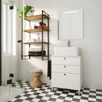 Emuca Scaffale Lader con struttura e ripiani, 1150, Verniciato nero, Acciaio e Legno