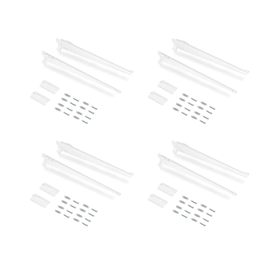 Emuca Piastre di montaggio a parete Jagmet e staffe per mensole, 280, Verniciato bianco, Acciaio, 1 kit