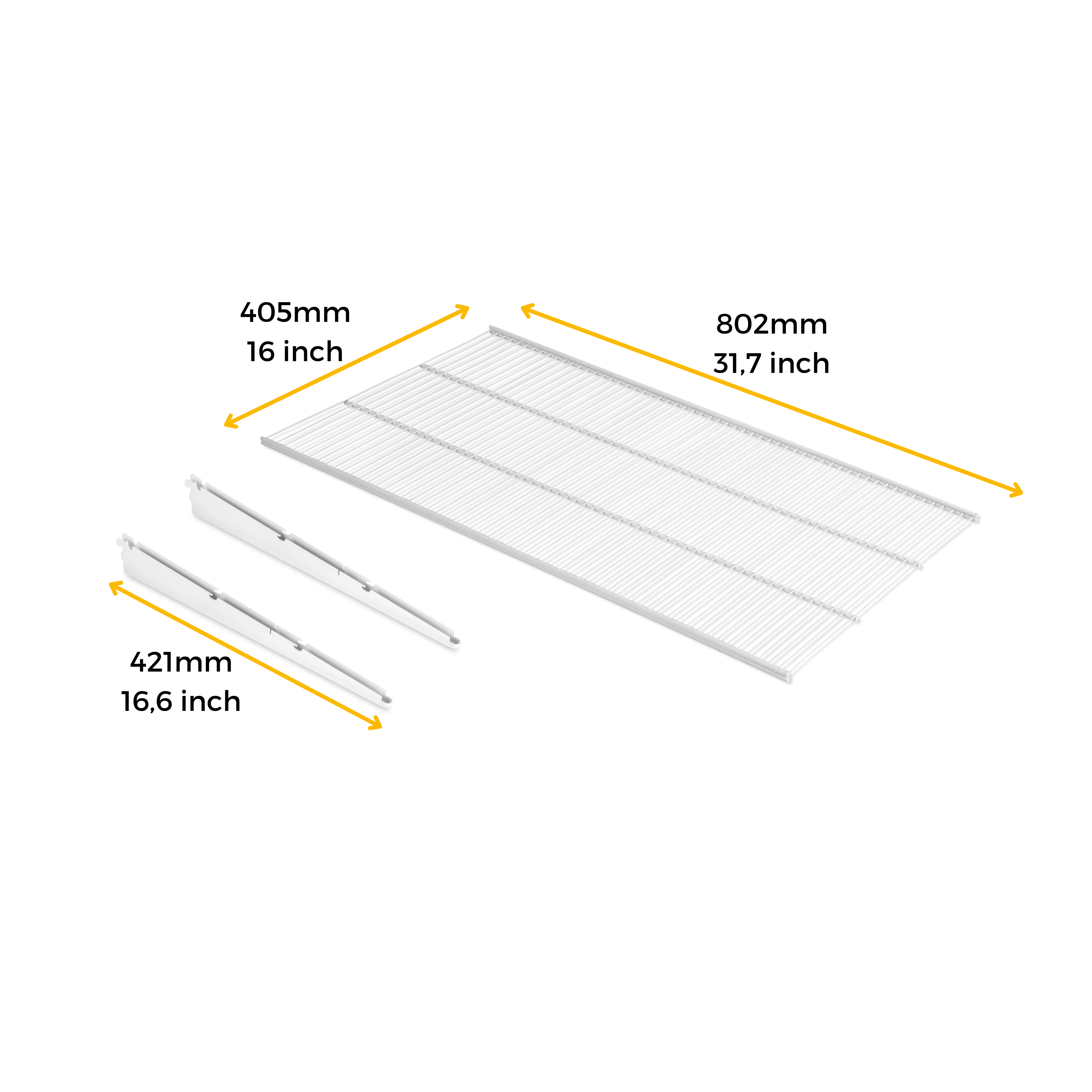 Emuca Ripiani in filo metallico e staffe Jagmet, Verniciato bianco, Acciaio, 1 kit