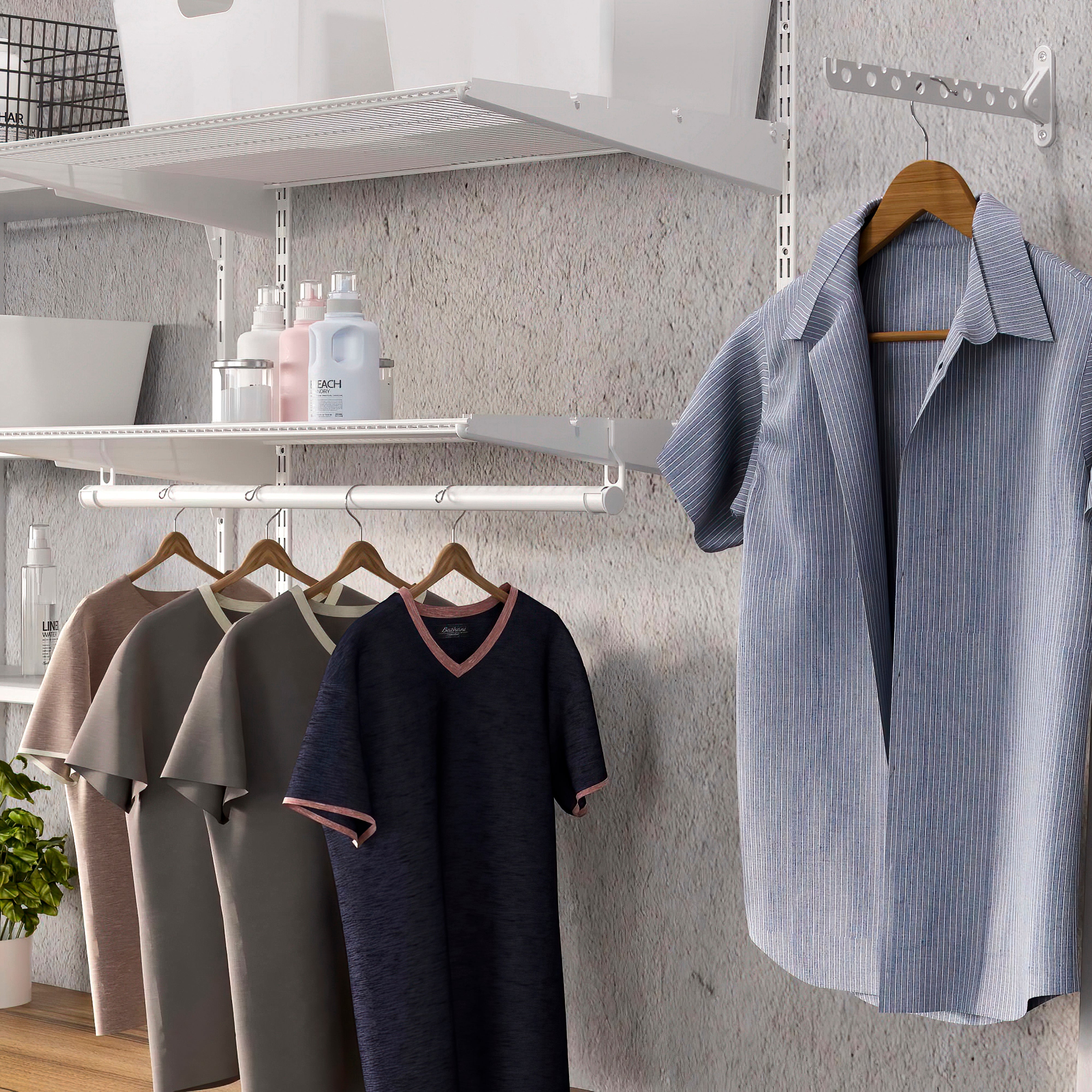 Emuca Ripiani in filo metallico e staffe Jagmet, Verniciato bianco, Acciaio, 1 kit