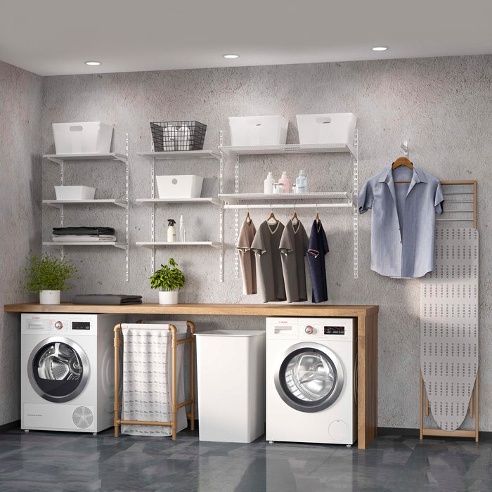 Emuca Ripiani in filo metallico e staffe Jagmet, Verniciato bianco, Acciaio, 1 kit