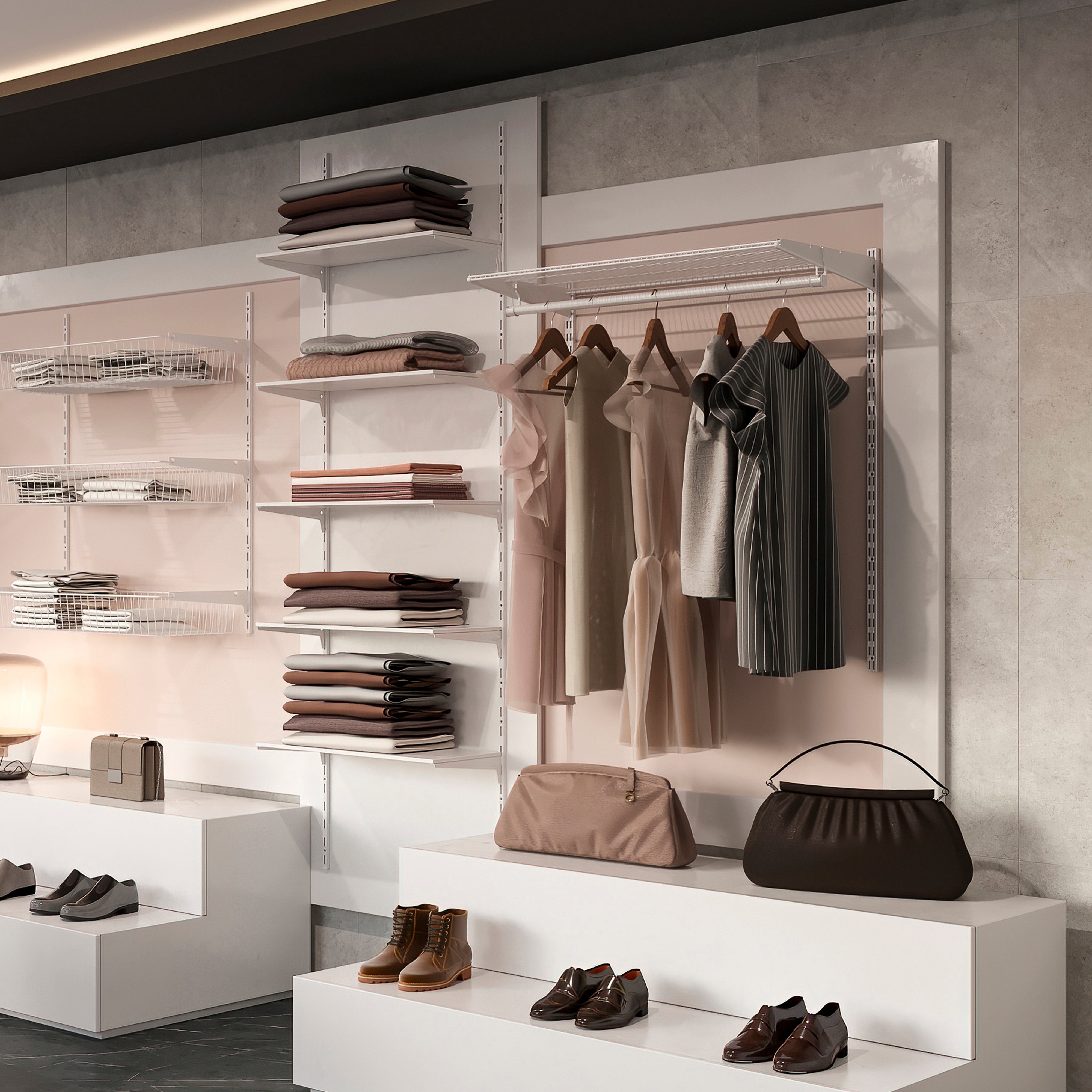 Emuca Ripiani in filo metallico e staffe Jagmet, Verniciato bianco, Acciaio, 1 kit