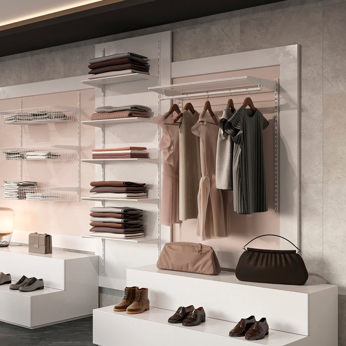 Emuca Ripiani in filo metallico e staffe Jagmet, Verniciato bianco, Acciaio, 1 kit