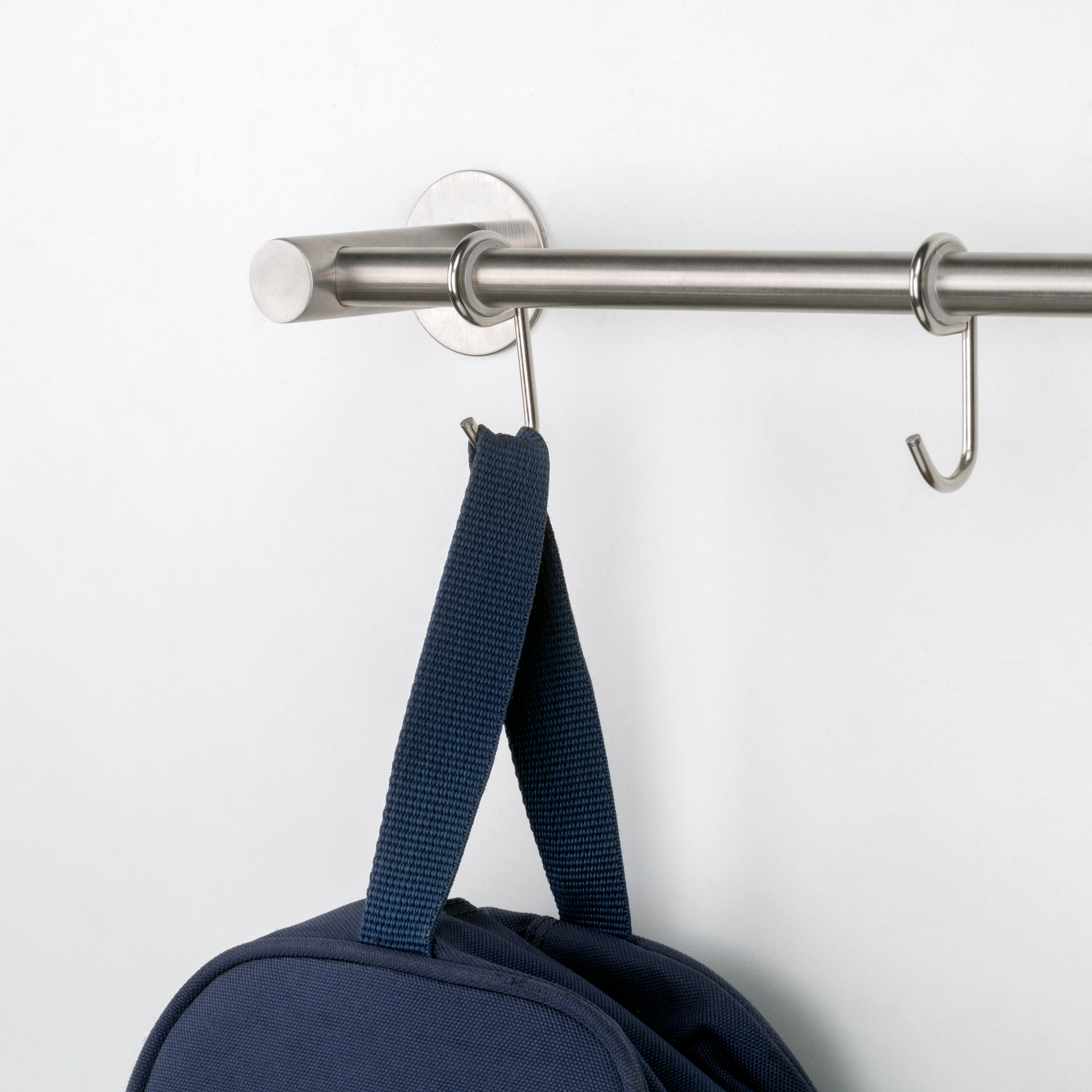 Emuca Porta presine Supra adesivo a 5 ganci, Acciaio inossidabile, Acciaio inossidabile, 1 u.