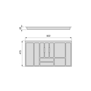 Emuca Portaposate Optima Vertex/Concept 500mm (Spalle 16mm), 900, Plastica bianca, Tecnoplastica, 1 u.