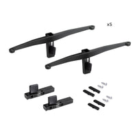 Emuca Set di mensole in legno, tavole non incluse, Verniciato nero testurizzato, Zamak, 5 set