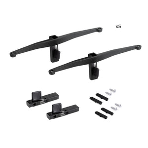 Emuca Set di mensole in legno, tavole non incluse, Verniciato nero testurizzato, Zamak, 5 set