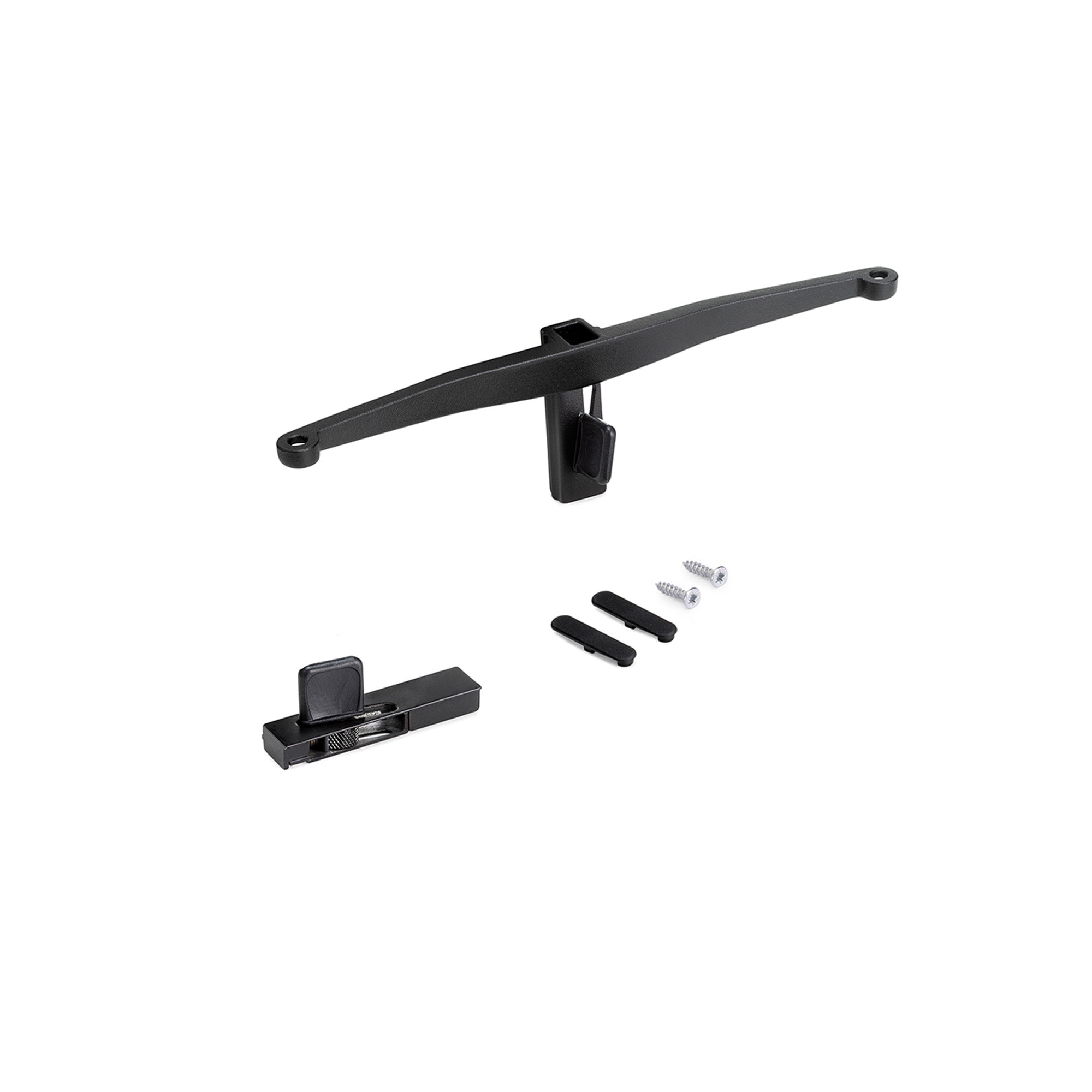 Emuca Set di mensole in legno, tavole non incluse, Verniciato nero testurizzato, Zamak, 5 set